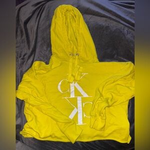 Yellow Calvin Klein Cropped Hoodie